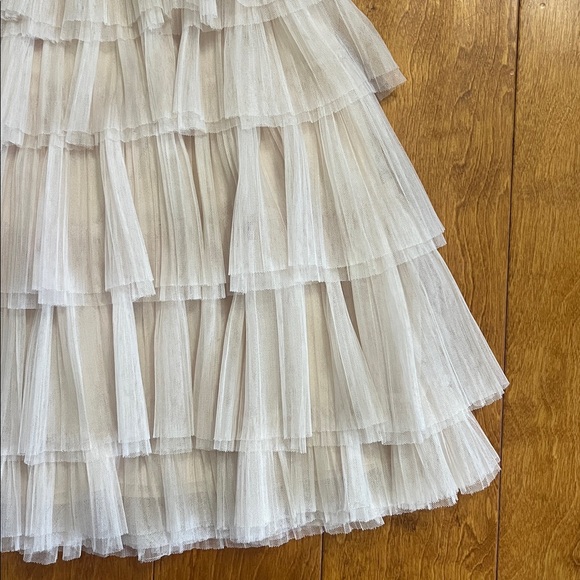 BCBG Maxazaria Rayna Tiered Strapless Tulle Dress 2 Vanilla Party Wedding Prom - Picture 5 of 14